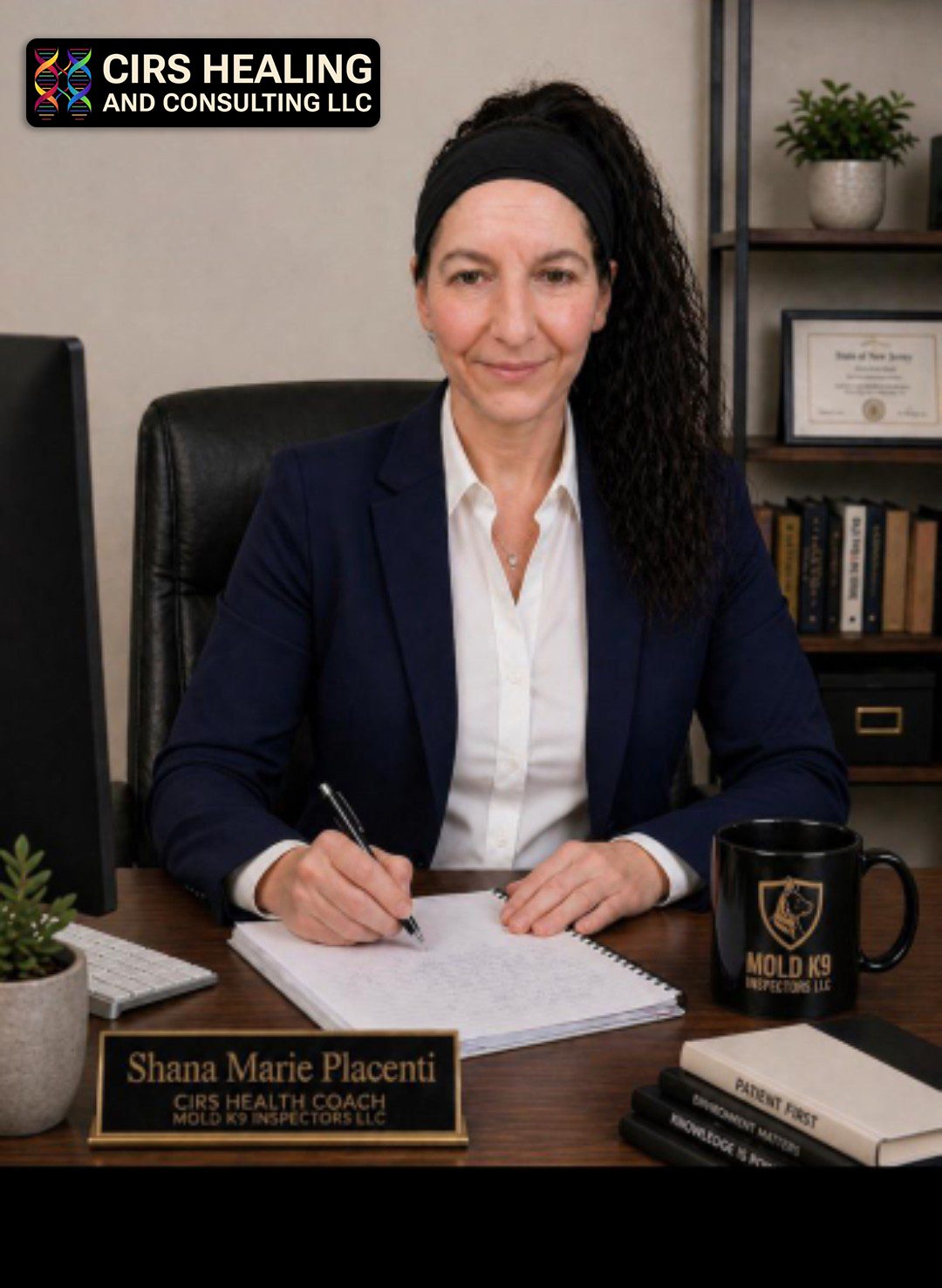 Person sitting at desk with documents.