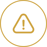 Yellow warning sign with exclamation mark.