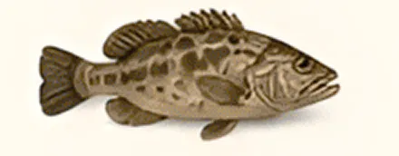 Illustration of a brown fish with spots.